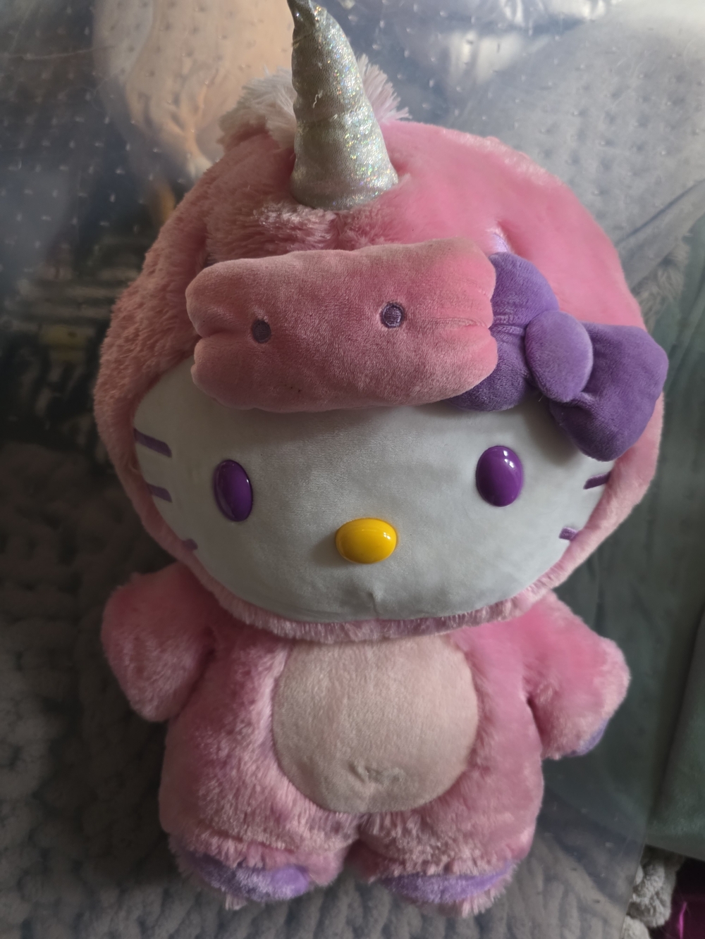 Sanrio Hello Kitty Pink Unicorn Plush with Purple Accents